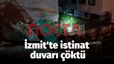 İzmit'te istinat duvarı çöktü