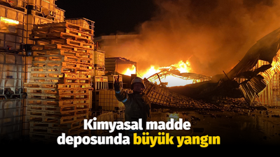 Kimyasal madde deposunda büyük yangın