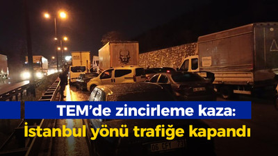 TEM'de kaza: İstanbul yönü trafiğe kapandı