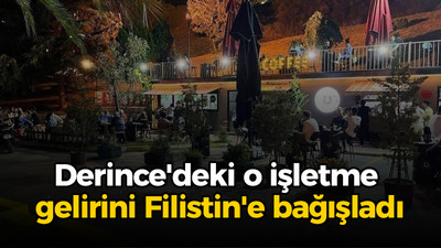 Derince'deki o işletme gelirini Filistin'e bağışladı