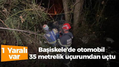 Kocaeli haber - Başiskele'de otomobil 35 metrelik uçurumdan uçtu: 1 yaralı!