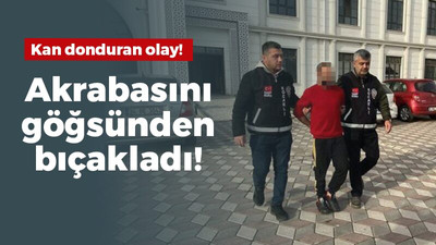 Akrabasını göğsünden bıçakladı!