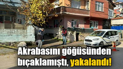 Derince'de akrabasını göğüsünden bıçaklamıştı, yakalandı!