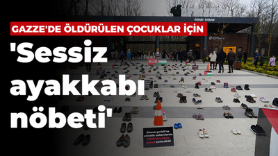 Gazze'de öldürülen çocuklar için 'Sessiz ayakkabı nöbeti'