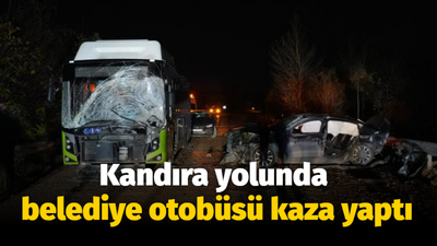 Kandıra yolunda belediye otobüsü kaza yaptı