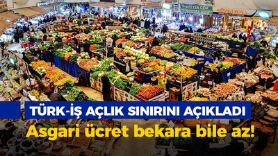 TÜRK - İŞ açlık sınırını açıkladı: Asgari ücret bekara bile az!