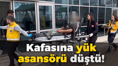 Kafasına yük asansörü düştü