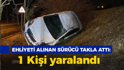 Kocaeli haber - İzmit'te ehliyeti alınan sürücü takla attı: 1 kişi yaralandı