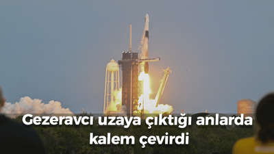 Gezeravcı uzaya çıktığı anlarda kalem çevirdi