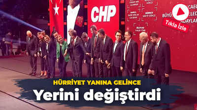 Hürriyet yanına gelince yerini değiştirdi