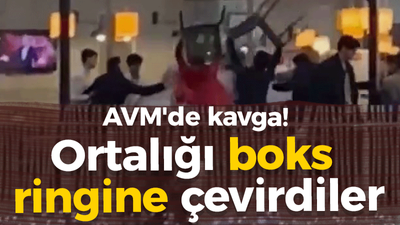 AVM'de kavga! Ortalığı boks ringine çevirdiler