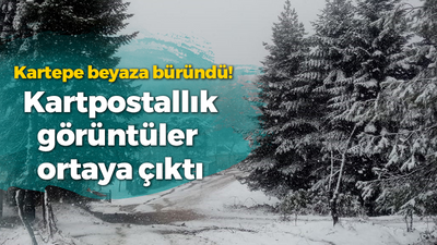 Kartepe beyaza büründü! Kartpostallık görüntüler ortaya çıktı