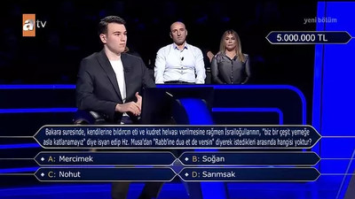 "Kim Milyoner Olmak İster?" programında 5 milyonluk soruyu yanıtladı