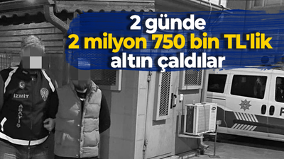 2 günde 2 milyon 750 bin TL'lik altın çaldılar