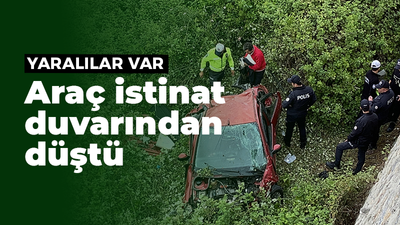 Gebze’de feci kaza! İstinat duvarından düştü, yaralılar var!