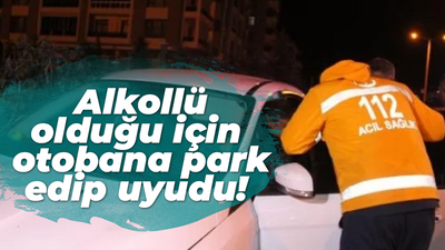 Alkollü olduğu için otobana park edip uyudu!