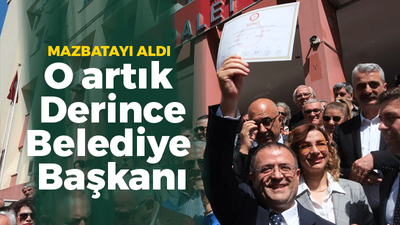 Sertif Gökçe mazbatayı aldı... O artık Derince Belediye Başkanı!