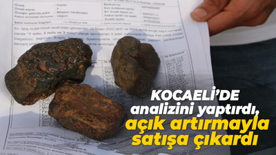 Kocaeli'de analizini yaptırdı, şimdi de açık artırmayla satışa çıkardı