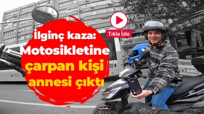 İlginç kaza: Motosikletine çarpan kişi annesi çıktı