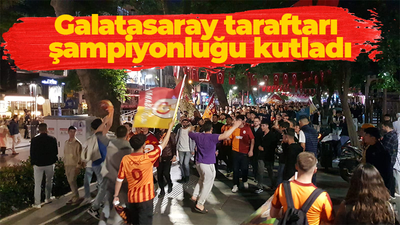 Galatasaray taraftarı İzmit'te şampiyonluğu kutladı