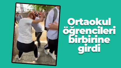 Ortaokulda öğrencileri arasında kavga!