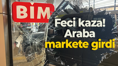 Feci kaza! Araba markete girdi