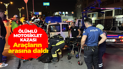 Ölümlü motosiklet kazası araçların arasına daldı