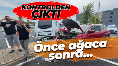 Hastane otoparkında kontrolden çıktı! Çarpa çarpa durabildi
