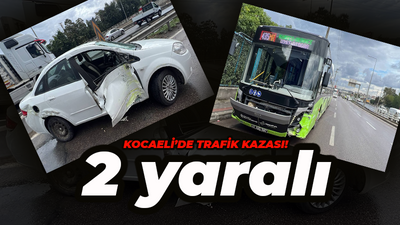 Kocaeli’de trafik kazası! Belediye otobüsü ve otomobil çarpıştı