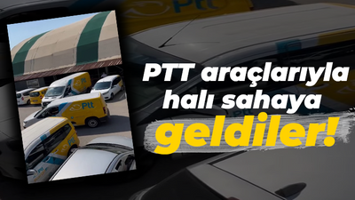 PTT araçlarıyla halı sahaya geldiler!