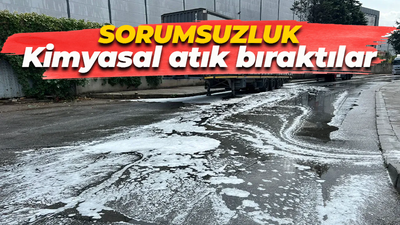 Sorumsuzluğun böylesi! Caddeye kimyasal atık bıraktılar