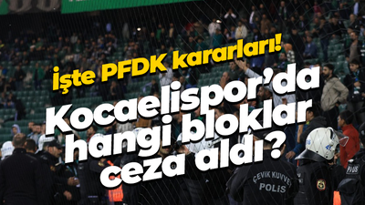 Kocaelispor’da hangi bloklar ceza aldı? İşte PFDK kararları!