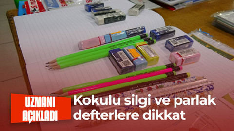 Kokulu silgi ve parlak defterlere dikkat