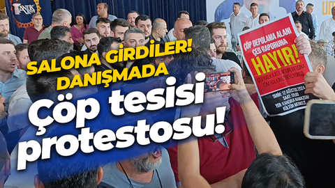 Kandıralı grup AK Parti danışmasını bastı: Bakan Kurum konuşurken çöp tesisi protestosu!